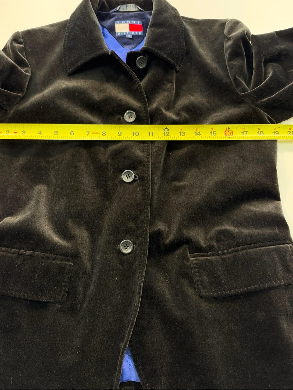 Tommy Hilfiger Black Velvet Single-Breasted Blazer Size 8 - Picture 4 of 11